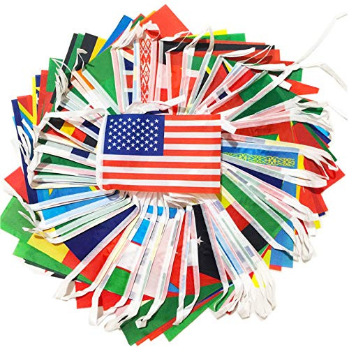 YYZAN International Flags 100 Countries String Flags 82 Feet 8.2'' x 5.5'' World Hanging Flags for Grand Opening Party Events Sports Clubs Grand Opening Festival Events Celebration YYZAN International Flags 100 Countries String Flags 82 Feet 8.2'' x 5.5'' World Hanging Flags for Grand Opening Party Events Sports Clubs Grand Opening Festival Events Celebration