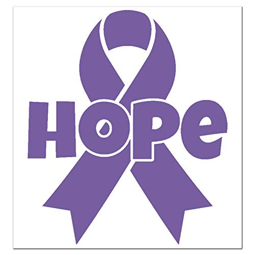 Hope Cancer Ribbon Custom Vinyl Decal Sticker, Cancer Ribbon Decal Hope Sticker, Hope to Beat Cancer Ribbon, Car Laptop Window Decal Sticker - Many Colors and Sizes to Choose From