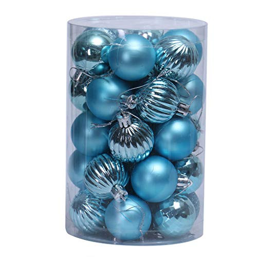34PCS 40mm Christmas Balls Ornaments for Xmas Tree Shatterproof Christmas Tree Hanging Balls Decoration for Holiday Baubles Glitter Christmas Party Decoration
