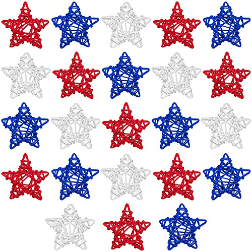 4th of July Rattan Balls Decoration, 18 Pcs 2.36 Inch 4th of July Star Shaped Wicker Balls for Natural Wicker Home Decor Memorial Day Independence Day Party Veterans Day 4th of July Rattan Balls Decoration, 18 Pcs 2.36 Inch 4th of July Star Shaped Wicker Balls for Natural Wicker Home Decor Memorial Day Independence Day Party Veterans Day