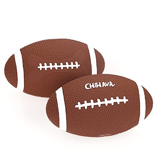 Chiwava 2 Pack 6" Squeaky Latex Dog Toy Balls Football Rugby Fetch Interactive Toy for Medium Large Dogs Chiwava 2 Pack 6" Squeaky Latex Dog Toy Balls Football Rugby Fetch Interactive Toy for Medium Large Dogs