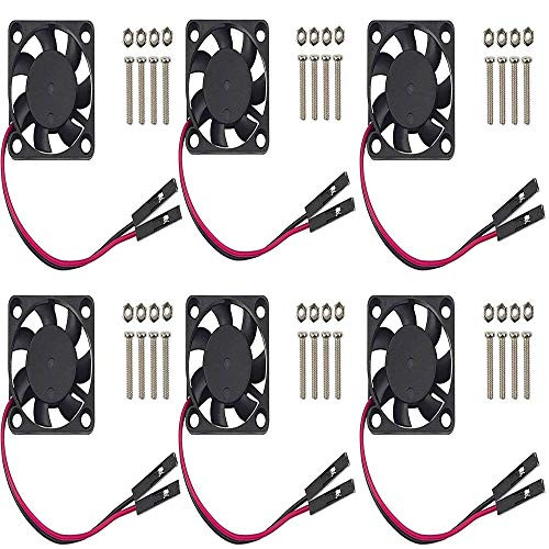 Raspberry Pi Fan, 6Pcs Raspberry Pi Cooling Fan Brushless CPU Cooling Fan Heatsink Cooler Radiator Connector Separating One-to-Two Interface 3.3V 5V for Raspberry Pi4 Pi3 B plus, Pi 3, Pi 2, Pi 1 B plus