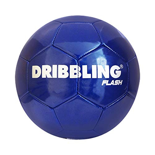 DRB Soccer Ball Flash - Official Size 5 - Machine Sewed Durable PVC Thread Lining, Smooth Re-Creative Indoor Outdoor Football Outdoor Indoor Use, Professional, College, High School -Blue-