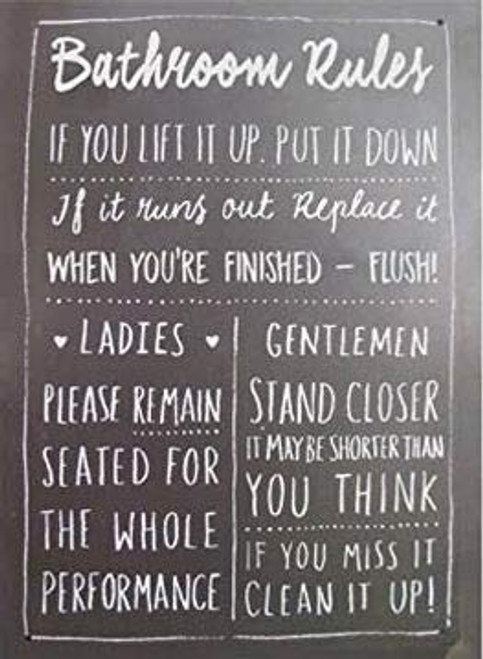 SmartCows Bathroom Rules Novelty Steel Poster Retro Vintage 8x12 Tin Metal Sign Wall Decor Home Decor