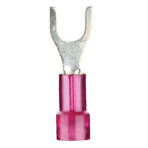 Install Bay RNST10 Spade Terminal Nylon Connector 22/18 Gauge #10, Red (100-Pack)