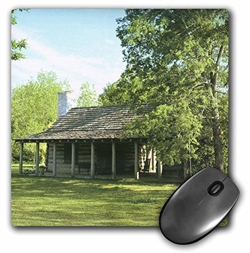 3dRose LLC 8 x 8 x 0.25 Inches Mouse Pad, Old West Log Cabin -mp_38947_1-