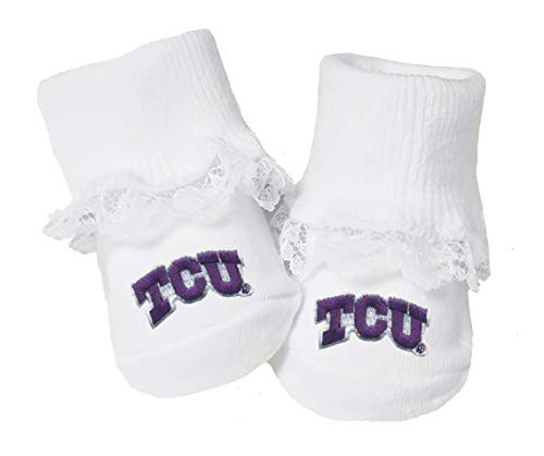 Future Tailgater TCU Horned Frogs Baby Toe Booties with Lace