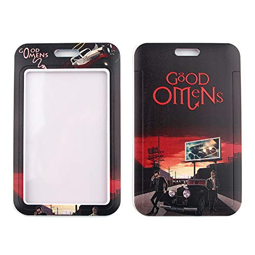 Aziraphale  and  Crowley Movie TV Series Good Omens Lanyard Badge Holder Keychain Card ID Pass Gym Mobile Key Holder Key Rings Neck Straps Jewelry Gift for Fans