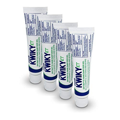 Maxill Gel Hand Sanitizer 70 percent Alcohol - 1.7oz - Coconut Lime Verbena Scent - 70 percent Alcohol Kills 99 percent Germs- Waterless, No Residue  and  Moisturizing, Fights Germs  and  Bacteria -4 Pack-