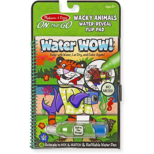 Melissa  and  Doug Wacky Animals- ON The GO Water-Reveal Activity Flip Pad  plus 1 Scratch Art Mini-Pad Bundle --09464-
