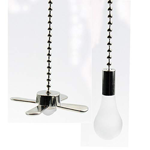 Ceiling Fan Pull Chain 13.6 Inches Fan Pulls Set with Connector 3mm Diameter Beaded Ball Fan Pull Chain?Nickel ?
