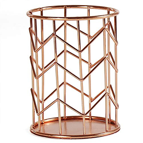 Pen Pencil Holder for Desk Decor Office Pen Storage Pencil Cup Desk Organizers Vibrant Rose Gold Desk Pen Holder Organizer Desk Makeup Brush Holder Office Supplies Accessories for Office School Home