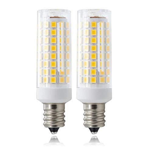 LED E12 Bulb 8W C7 Bulb Equivalent to E12 Halogen Bulb 75W, Warm White 3000K T3/T4 Base 120V E12 Candelabra Bulbs for Ceiling Fan, Chandelier Lighting 2pack