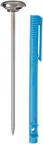 Taylor Precision Products Bi-Therm Standard Grade Instant Read Bi-Metal Thermometer -5-Inch Stem, 1-Inch Dial, 50- to 550-Degrees Fahrenheit-