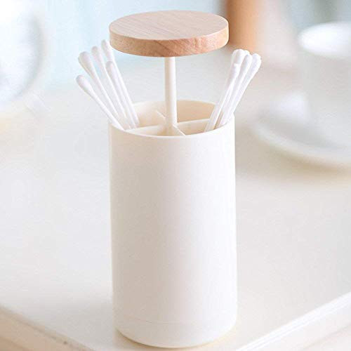 D.RoC Automatic Toothpick Holder Cotton Swab Dispenser Qtip Holder with Lid Toothpick Box Organizer