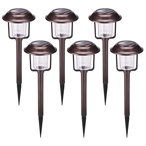 HECARIM Solar Lights Outdoor, 6 Pack Solar Pathway Lights, Solar Powered Garden Lights, Waterproof LED Solar Landscape Lights for Walkway, Pathway, Lawn, Yard and Driveway