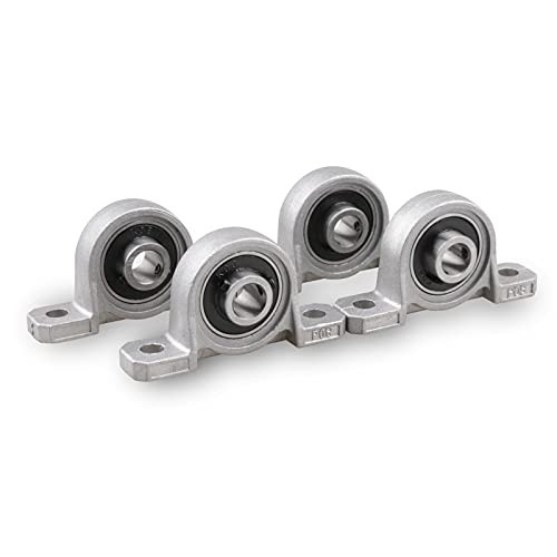 Afrowlle 4Pcs KP08 8mm Bore Ball Bearing, Zinc Alloy Pillow Block Mounted Insert Flange Bearing, Diameter 0.31 Inch