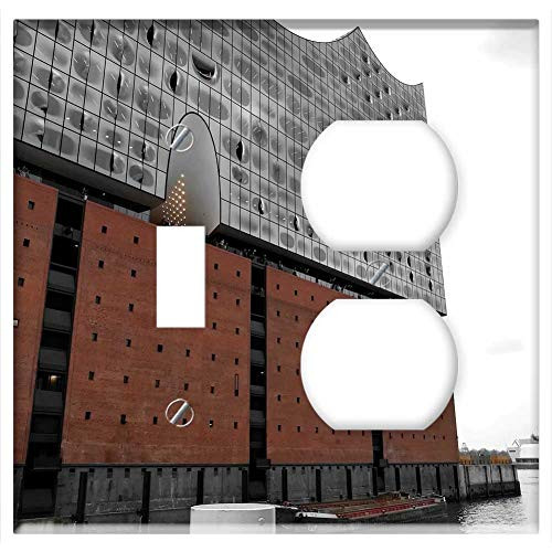 2-Gang, Toggle Outlet Combination Wall Plate Cover - Elbe Philharmonic Hall Hamburg Germany Harbour City