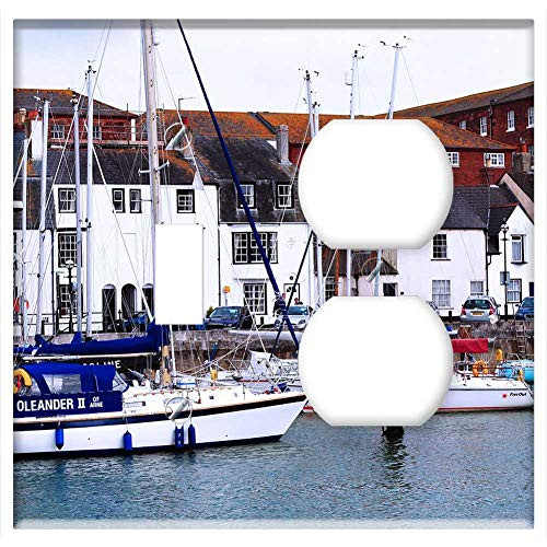 2-Gang, Toggle Outlet Combination Wall Plate Cover - Weymouth Harbour Dorset England Town Boat Water 2-Gang, Toggle Outlet Combination Wall Plate Cover - Weymouth Harbour Dorset England Town Boat Water