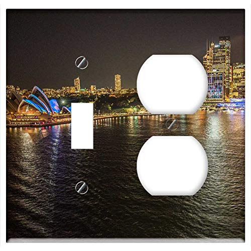 2-Gang, Toggle Outlet Combination Wall Plate Cover - Sydney Australia Sydney Harbour Sydney Opera House