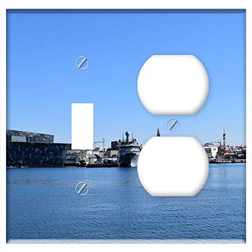 2-Gang, Toggle Outlet Combination Wall Plate Cover - Harpa Reykjavik Harbour Iceland Architecture Urban 1