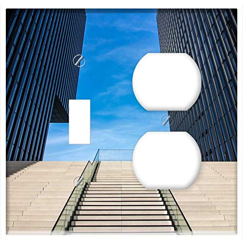 2-Gang, Toggle Outlet Combination Wall Plate Cover - DUsseldorf Port Architecture Media Harbour Building 4