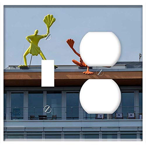 2-Gang, Toggle Outlet Combination Wall Plate Cover - DUsseldorf Port Architecture Building Media Harbour 1