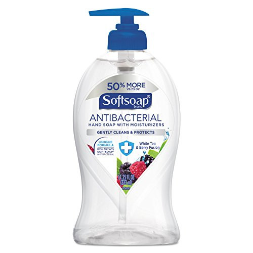Softsoap 44573 Antibacterial Hand Soap, White Tea  and  Berry Fusion, 11 1/4 Oz Pump Bottle, 6/ctn