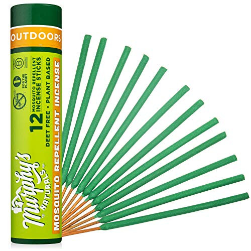 Murphys Naturals Mosquito Repellent Incense Sticks - DEET Free with Plant Based Essential Oils - 2.5 Hour Protection - 12 Sticks per Tube