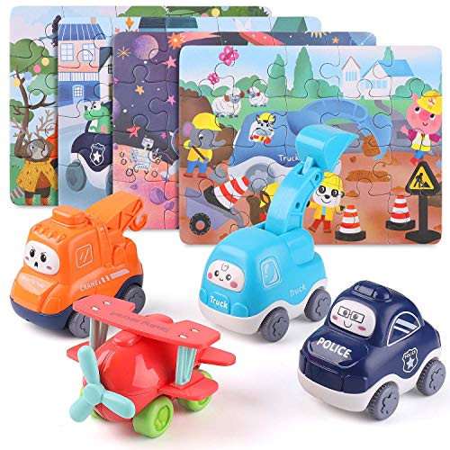 Baby Toy Cars for 1 2 3 Year Old Boy with Jigsaw Puzzles, Push and Go Vehicles Friction Powered Cars with Puzzle for Toddlers, Early Educational Toys and Birthday Gift for 1 2 3 Years Old Boys Girls Baby Toy Cars for 1 2 3 Year Old Boy with Jigsaw Puzzles, Push and Go Vehicles Friction Powered Cars with Puzzle for Toddlers, Early Educational Toys and Birthday Gift for 1 2 3 Years Old Boys Girls
