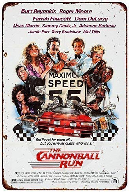 Wisesign Wall Decor Tin The Cannonball Run Movie Poster Vintage Reproduction 8 x 12 Metal Signs Personalized Tin Sign