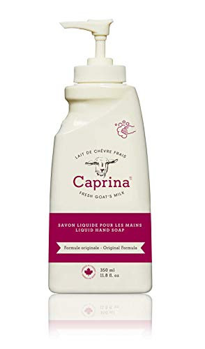 Caprina by Canus Caprina Liquid Hand Soap Pump, Original, 11.8 Oz, With Fresh Canadian Goat Milk, Soften and Soothe Skin, Moisturizing, Vitamin A, B2, B3, Original Formula, 11.8 ounces