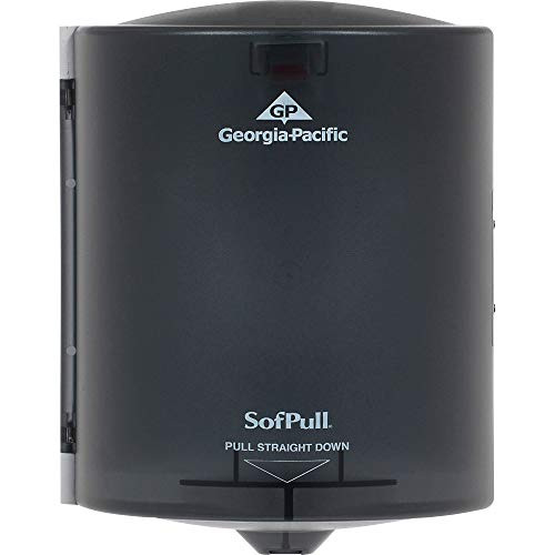 SofPull Regular Centerpull Paper Towel Dispenser by GP PRO -Georgia-Pacific-, Translucent Smoke, 58204, 1 Dispenser, 9.250 W x 8.750 D x 11.500 H SofPull Regular Centerpull Paper Towel Dispenser by GP PRO -Georgia-Pacific-, Translucent Smoke, 58204, 1 Dispenser, 9.250 W x 8.750 D x 11.500 H