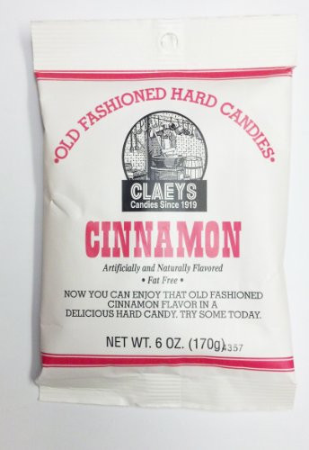 Claeys Fat Free Old Fashioned Hard Candies, 6 oz -Pack of 2- -Cinnamon-