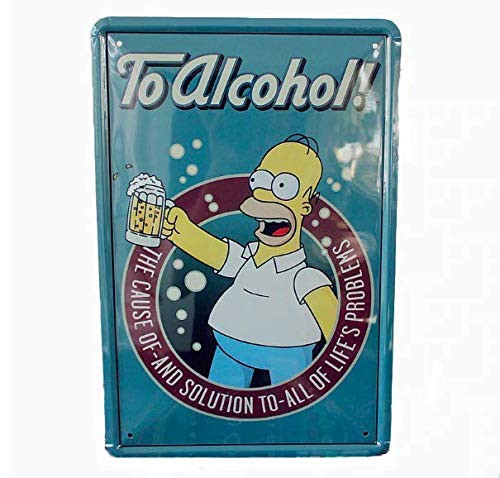 HAIMAX Metal Signs for Indoor Man Cave Farm Garage Decor Novelty The Simpsons Vintage TIN Homer Beer Poster Retro Duff Sign Sign 8X12in-Bar Cafe Restaurant Home