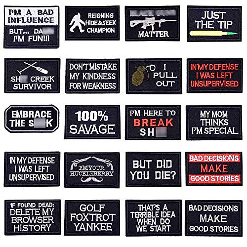 U-Sky Iron on Patches Pack 20pcs Tactical Morale Letters Patches for Backpacks Embroidered Iron-on Patch Military Army Tactical Patch for Jeans Jackets Sew on Appliques for Clothing U-Sky Iron on Patches Pack 20pcs Tactical Morale Letters Patches for Backpacks Embroidered Iron-on Patch Military Army Tactical Patch for Jeans Jackets Sew on Appliques for Clothing