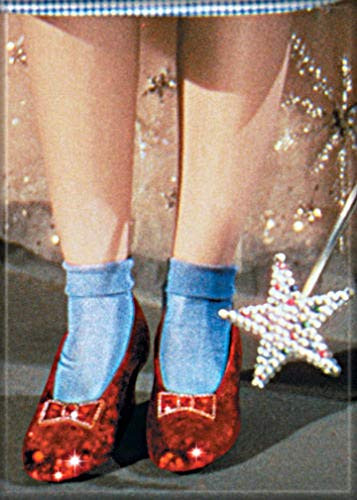 Ata-Boy Wizard of Oz Ruby Slippers and Wand 2.5" x 3.5" Magnet for Refrigerators and Lockers