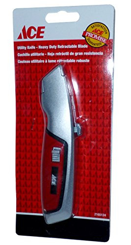 ACE HEAVY DUTY QUICK CHANGE RETRACTABLE BLADE UTILITY KNIFE, Curved for Comfort