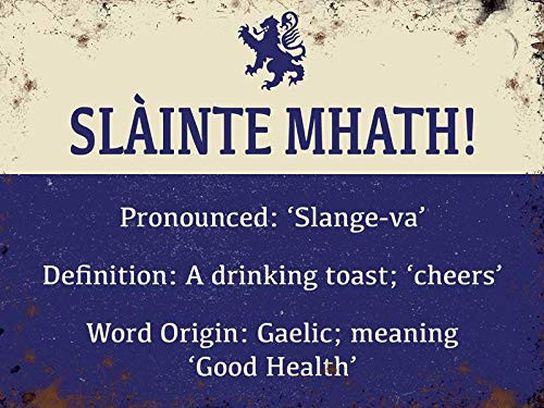 Wallors Wall Decor Scotland Slainte Mhath Tin Sign 8" w x 12" h Vintage Signs Metal Unique Plaques Poster for Pub Garage Man Cave Cafe Wallors Wall Decor Scotland Slainte Mhath Tin Sign 8" w x 12" h Vintage Signs Metal Unique Plaques Poster for Pub Garage Man Cave Cafe