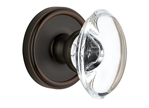 Grandeur Georgetown Rosette with Provence Crystal Knob, Double Dummy, Timeless Bronze