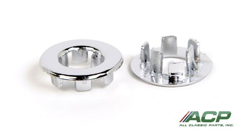 1964 - 1970 Chrome Plastic Door Lock Knob Grommets NEW One Pair