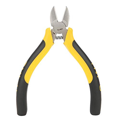 Wire Cutter Diagonal Cutting Pliers Electrical Wire Cable Cutter Side Snips Flush Pliers, 5-inch
