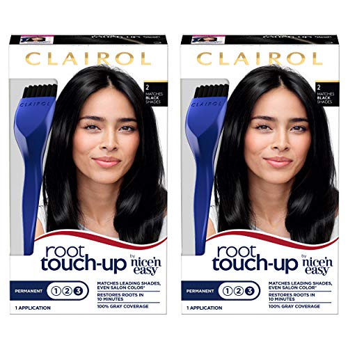 Clairol Root Touch-Up Permanent Hair Color, 2 Black, 2 Count