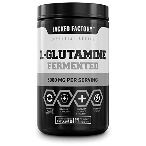 L-Glutamine -Fermented- Powder 5g, 100 Sv - Pure Vegan Glutamine Supplement for Post Workout Muscle Recovery, Immunity, Digestive Health - Tested  and  Trusted, No Artificial Fillers - Unflavored