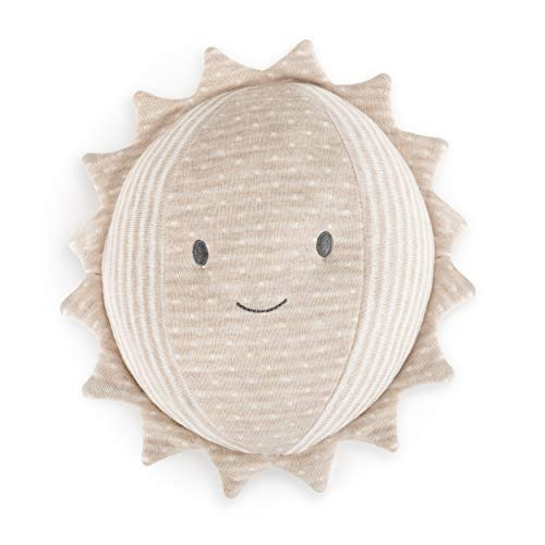 Demdaco Soft Tan Dot Moon and Back Plush Children's Stuffed Animal Toy Rattle