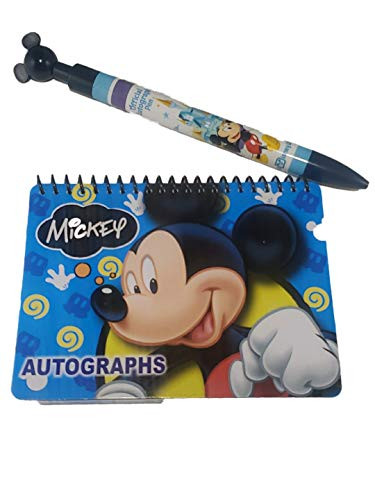 Disney Mickey Mouse Autograph Book with Disney Parks Large Autograph Pen Set