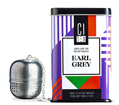 Earl Grey Loose Leaf Tea and Tea Ball Bundle, Premium Black Tea 100g-Citea