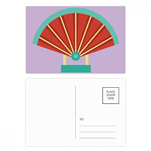 Fan China Pattern Postcard Set Birthday Mailing Thanks Greeting Card