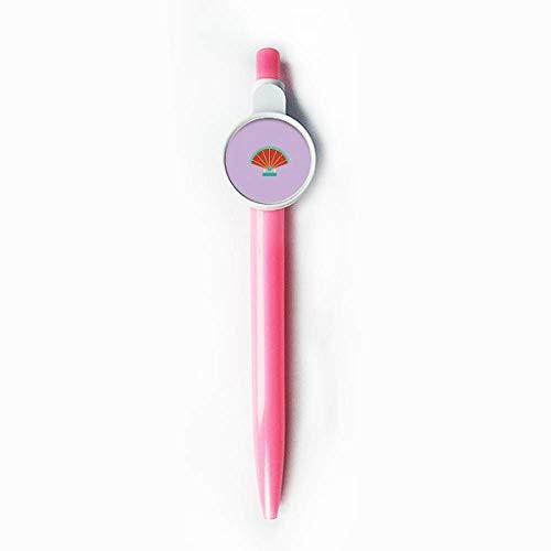 Fan China Pattern Rollerball Tip Blue Retractable Pen Write Stationery