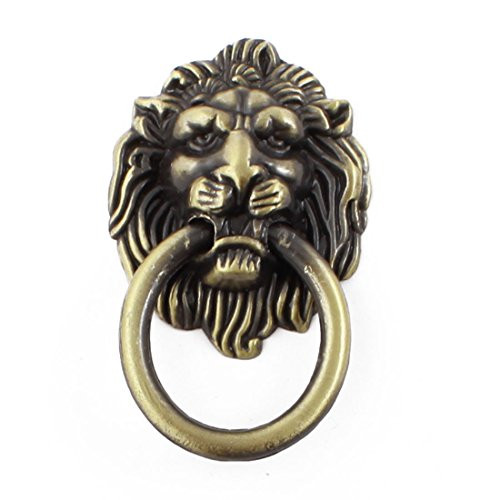 Bronze Tone Lion Head Shape Antique Style Cabinet Pull Handle Knob
